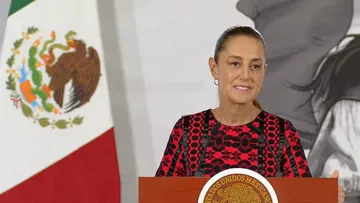 La presidenta Claudia Sheinbaum durante la conferencia donde habló sobre el arranque del Mundial 2026.