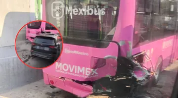 Conductor ebrio choca contra unidad del Mexibús en Ecatepec