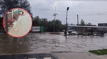 Se inunda avenida Tuxpan a días de ser inaugurada en San Martín de las Pirámides