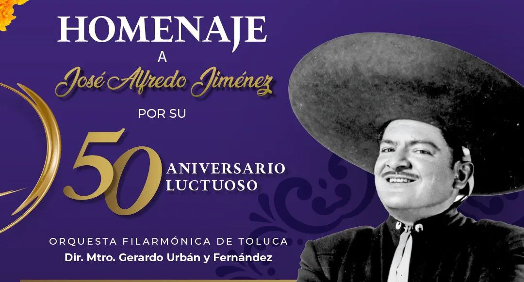 Harán homenaje sinfónico a José Alfredo Jiménez en Toluca