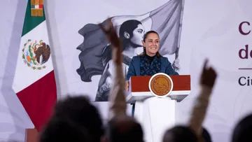 Claudia Sheinbaum durante sus declaraciones sobre la seguridad para productores de aguacate y las exportaciones de Michoacán.