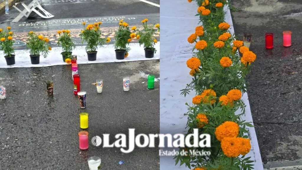 Trabajadores del IMSS en Toluca montan ofrenda en plantón por sindicalistas y víctimas de desabasto