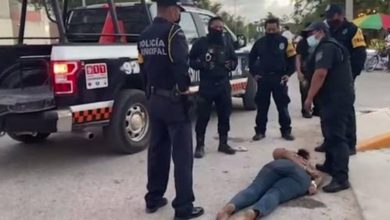 Victoria Esperanza fue sometida con fuerza excesiva por policías de Tulum, Quintana Roo. Foto tomada de un video publicado en el Twitter de @jiminflover