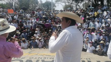 Félix Salgado Macedonio durante la asamblea estatal en Chilpancingo, Guerrero. Foto Sergio Ocampo