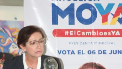 La candidata Angélica Moya por la presidencia de Naucalpan