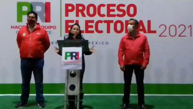 La dirigente estatal del PRI, Alejandra Del Moral Vela