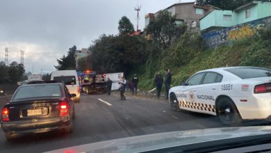 Volcadura en la México - Toluca