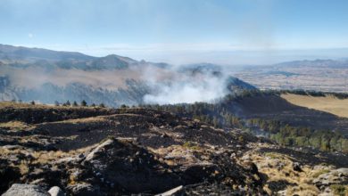 incendio en las faldas del Iztaccíhuatl