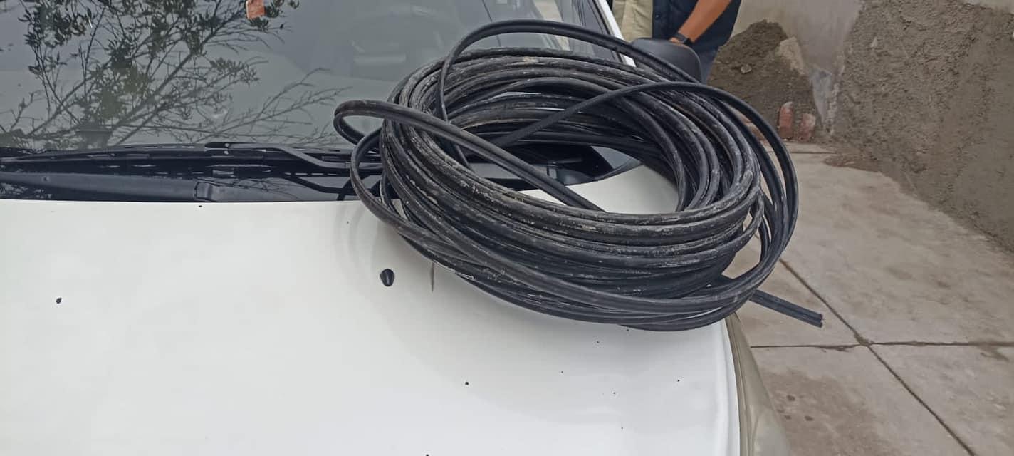 Ladrón de cable en Tecámac