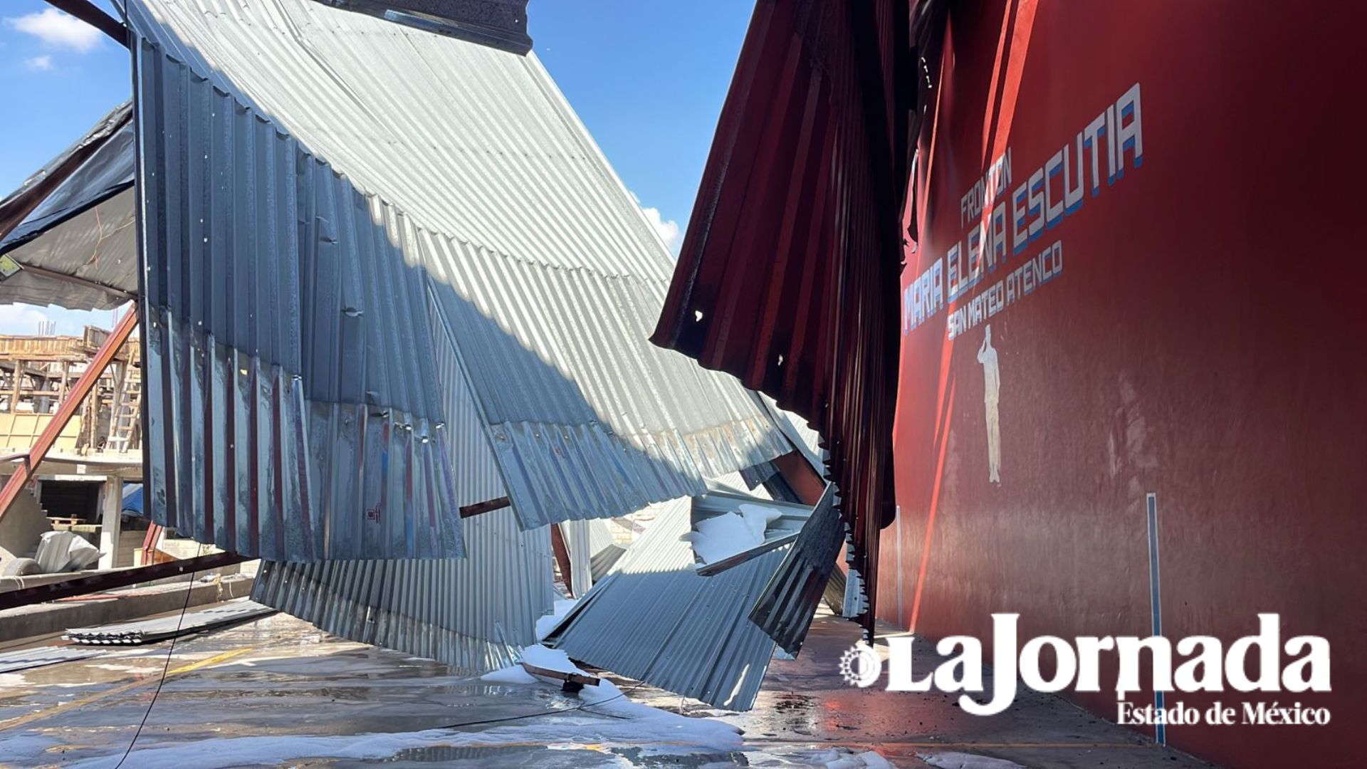 Fuerte granizada en San Mateo Atenco