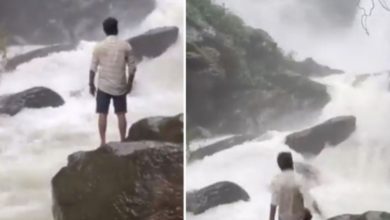 Foto de Sharath Kumar, tiktoker indio que murió tras resbalar en una casacada.