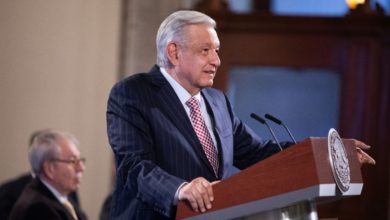 Foto de AMLO, quien arremetió contra los congresistas de EU por sus declaraciones sobre la crisis del fentanilo.