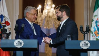 AMLO, uno de los invitados a conmemorar el 50 aniversario de la toma militar chilena encabezada por Augusto Pinochet, aseguró que el presidente Allende no merecía ser tratado de esa manera. Foto: Presidencia