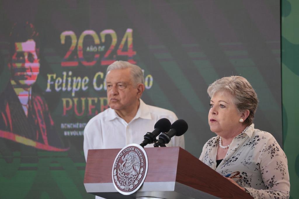 La canciller explicó que mexicanos que residen en Texas pueden acudir al consulado si tienen un problema con la eventual aplicación de la nueva legislación en materia migratoria. Foto: Captura X