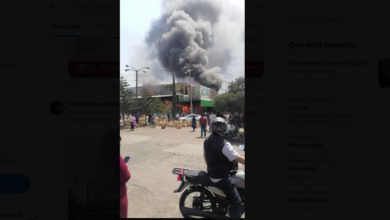 Hasta el momento no se sabe lo que provocó dicho incendio, pero dice que el fuego se ha expandido por una bodega de frutas y ha provocado una densa columna de humo. Foto: Captura