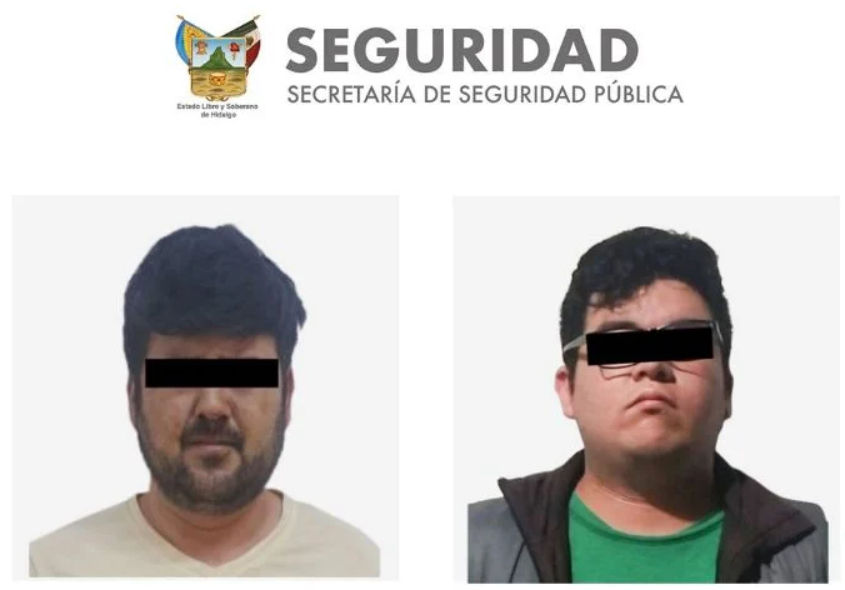 Los probables responsables identificados con las siglas CASG y TILV de 23 y 24 años, respectivamente, se encontraban en posesión de material pornográfico. Foto: Captura