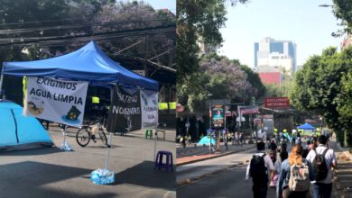 Bloqueo en Insurgentes Sur afecta a trabajadores del Edomex. FOTO: Zasid Quizamán