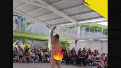 Lo que sí podemos decir es que hubo baile, no regional ni "moderno", pero de que sonó música y hubo movimiento, sin duda alguna, ya que circuló en X (antes Twitter) una imagen de un stripper haciendo su show. Foto: Captura.