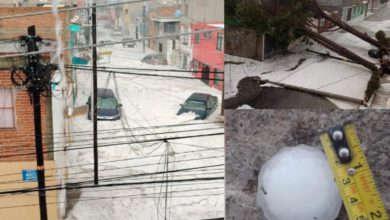 [VIDEOS] Granizada en Puebla tira árboles, postes e inunda calles