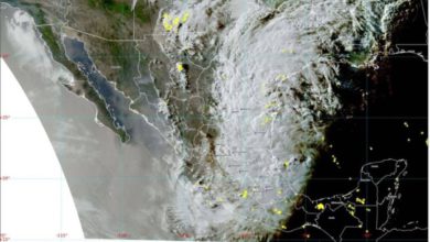 El Centro Nacional de Huracanes informó ‘Alberto’ se debilita hasta convertirse en depresión tropical a medida que avanza tierra adentro sobre México. Foto: Conagua