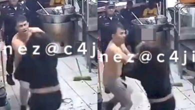 Mujer enfurecida apuñala a su pareja ante asombro de policías en el lugar