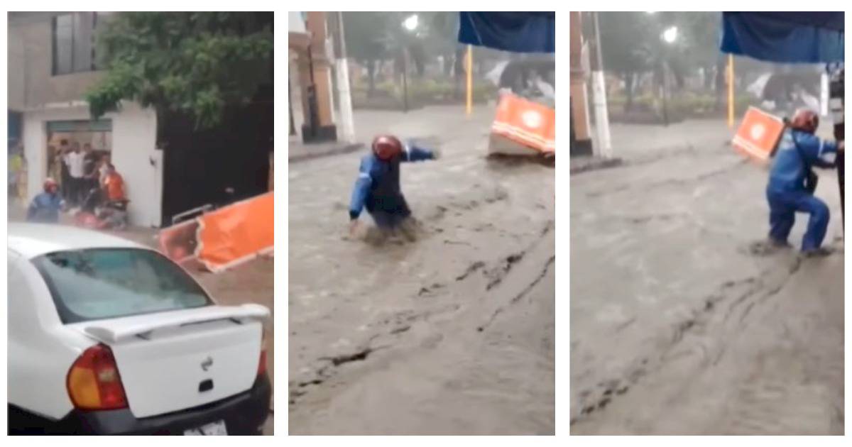 Captan en VIDEO cuando hombre pierde su mototaxi, él se aferraba a no soltarlo.