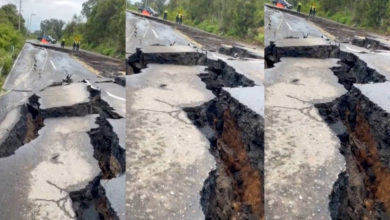 Impactante VIDEO de fractura en la carretera Tenango-Tenancingo que mantiene incomunicada a la población