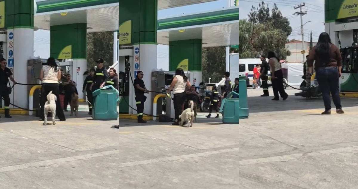 [VIDEO] “¡Los voy a prender a ustedes! Así amenazó una mujer a los empleados de una gasolinería en Jaltenco, Edomex