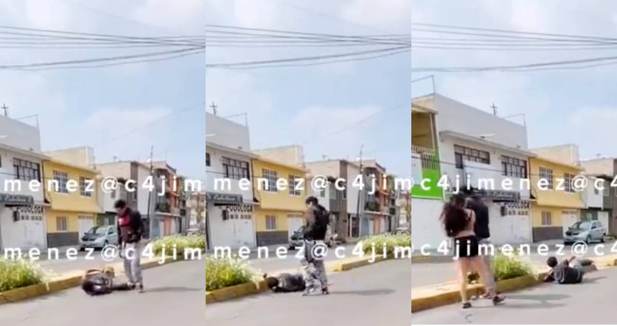 VIDEO: Joven le da golpiza a ladrón que atrapó al huir tras robo