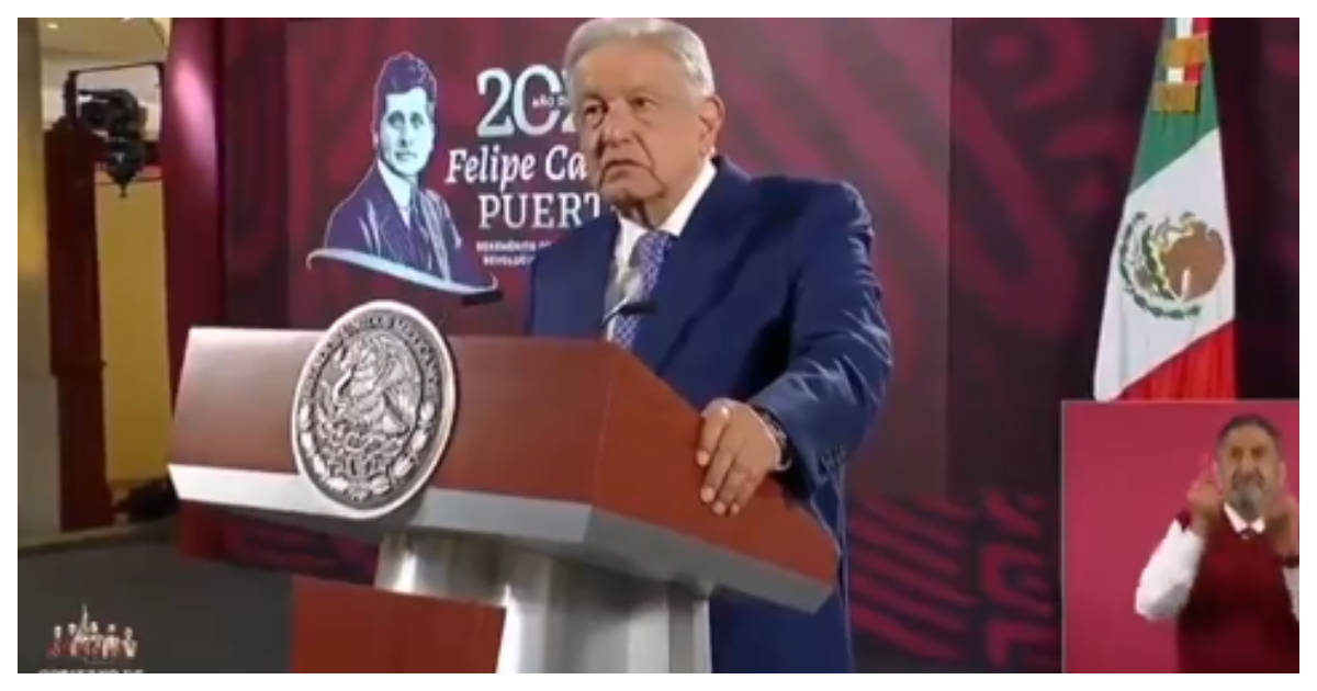 El presidente López Obrador, durante la conferencia de prensa desde Palacio Nacional.