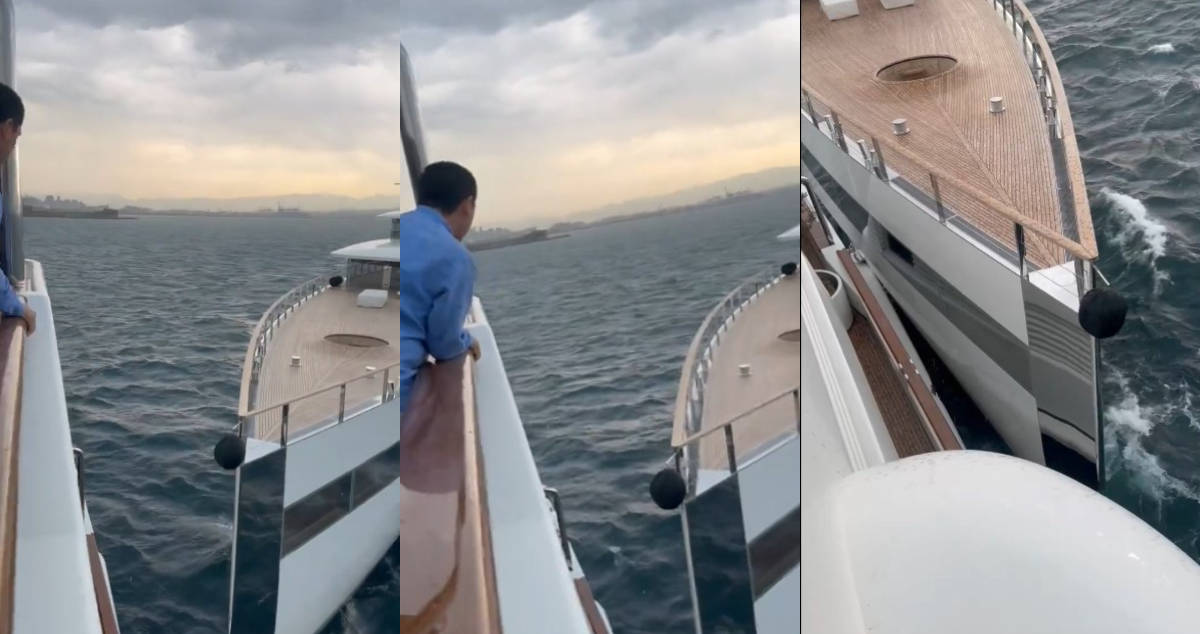 Ricardo Salinas Pliego CAPTA EN VIDEO momento que yate de Steve Jobs le pega a su barco