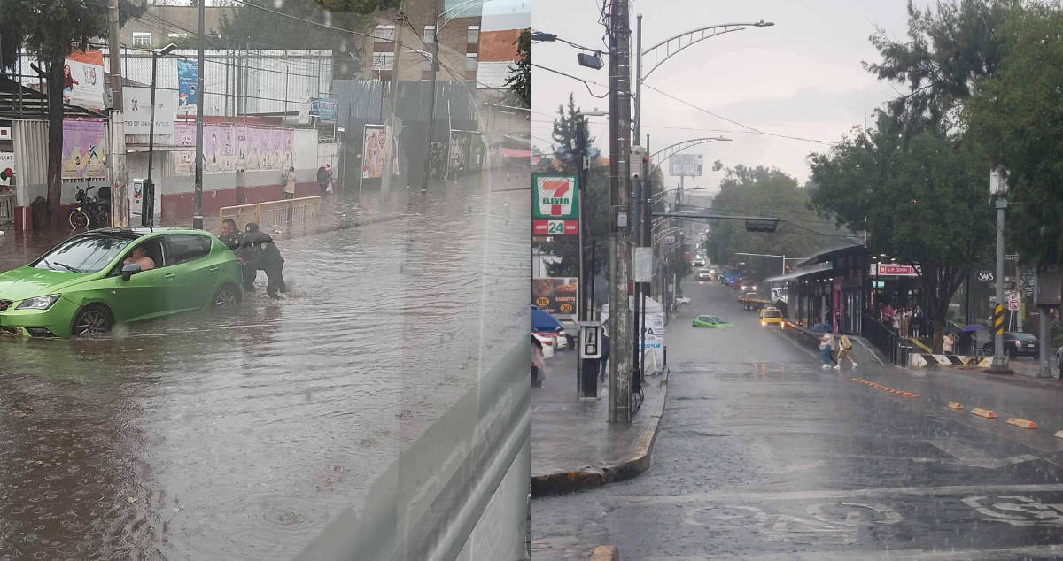 Colapsa por inundaciones Tlalpan Sur en la CDMX por fuertes lluvias de este jueves