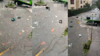 [FUERTE VIDEO] Mujer es arrastrada por la corriente en inundaciones de Tlalpan; tráiler le pasa encima