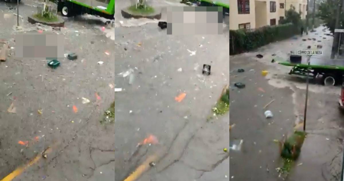 [FUERTE VIDEO] Mujer es arrastrada por la corriente en inundaciones de Tlalpan; tráiler le pasa encima