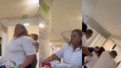 [VIDEO] Enfermera del IMSS toma jeringas usadas para atacar a sus compañeros