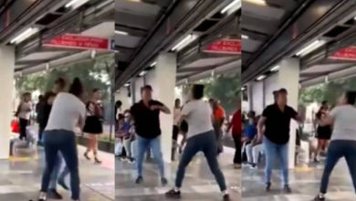 Captan en VIDEO pelea entre dos mujeres en pleno anden del Metro de la CDMX