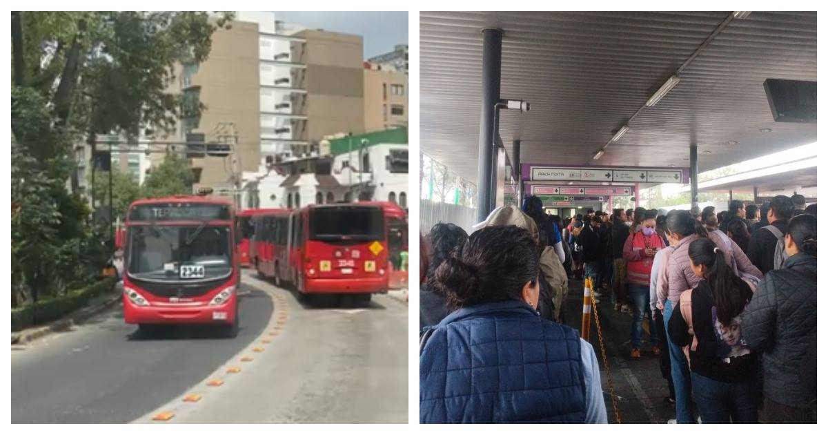 [ÚLTIMA HORA] Suspenden servicio de la L2 del Metrobús Tepalcates-Colonia del Valle por manifestantes