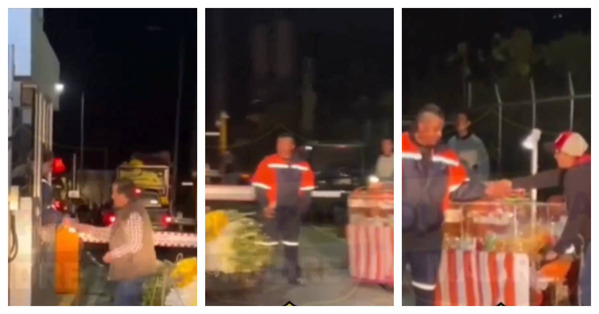 Fue captado en video la peculiar forma de cobro de peaje especial a vendedores en caseta de ayuntamiento de Villa Guerrero en Edomex.