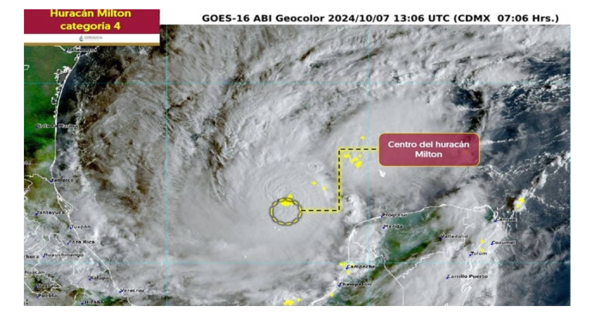 Claudia Sheinbaum llama a tener precauciones por el Huracán Milton.