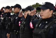 Elementos de la Policía de Género desplegados en el "Operativo Violeta" en municipios del Estado de México