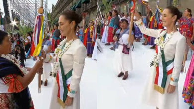 Claudia Sheinbaum recibió el bastón de mando de los pueblos indígenas y afroamericanos