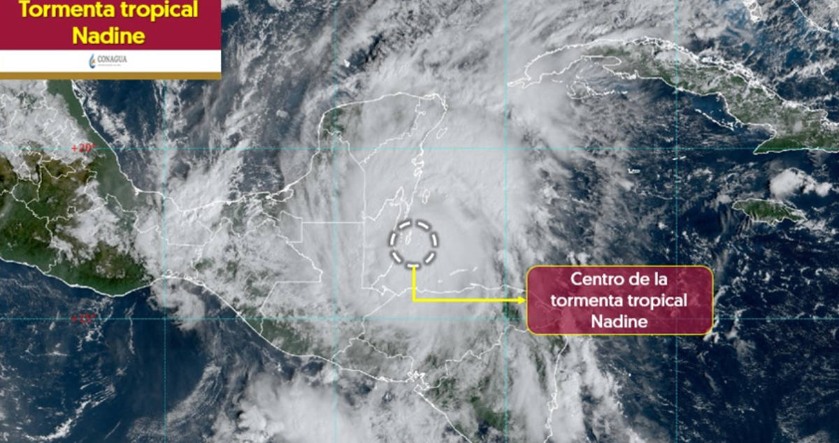 Se forma tormenta tropical ‘Nadine’; activan alerta verde en Quintana Roo