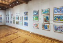 Obras de los niños y niñas participantes en el concurso de pintura en le Museo Nishizawa