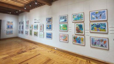 Obras de los niños y niñas participantes en el concurso de pintura en le Museo Nishizawa