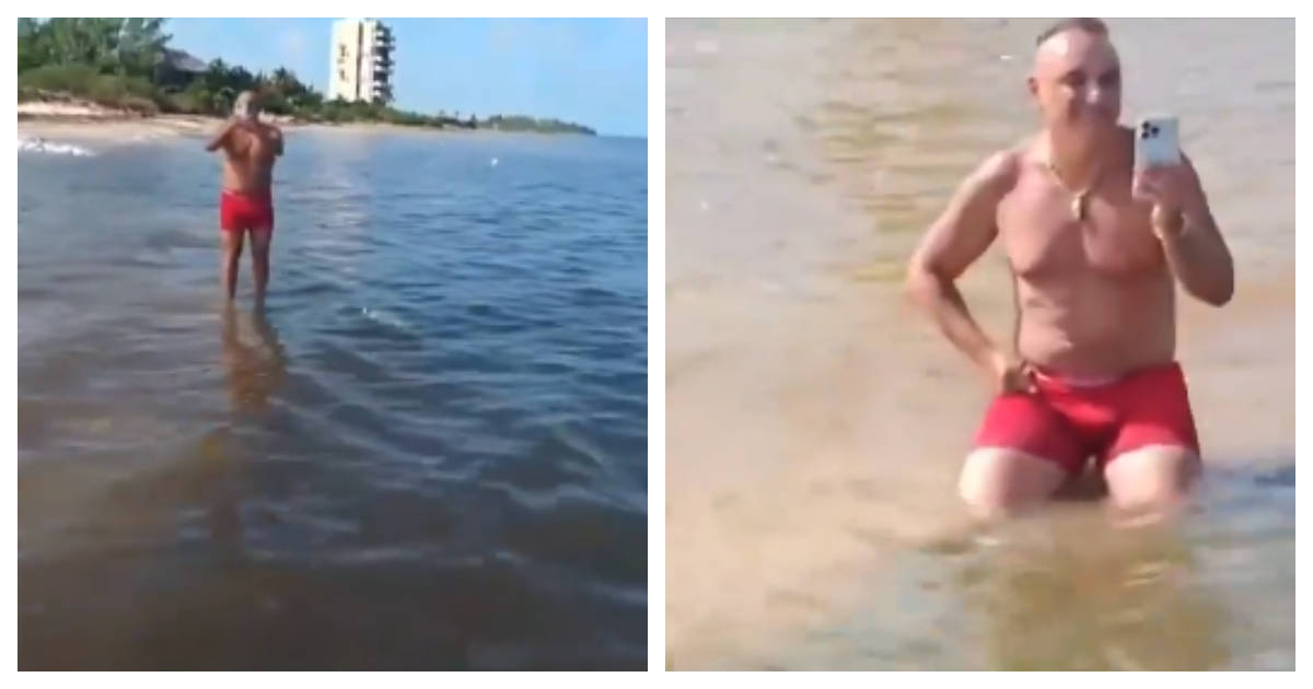 Un valiente pescador exhibe en video a italiano que le prohibía usar "su mar" en playas de Yucatán en México y se hizo viral.