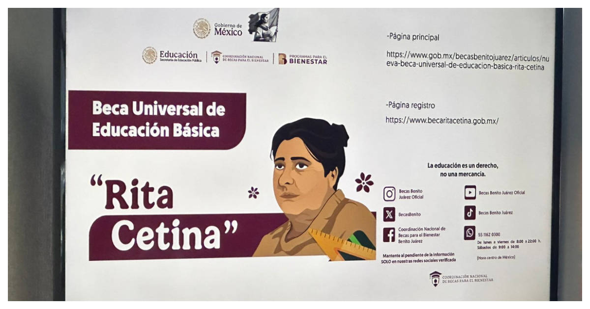 Este lunes 11 de noviembre inicia registro de la Beca Rita Cetina Gutiérrez para estudiantes de secundaria.