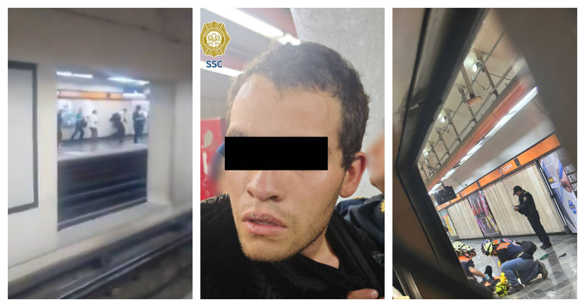 Este hombre lesionó a cuatro usuarios en la Línea 7 del Metro y se lanza a las vías. Advertencia, fuertes imágenes.