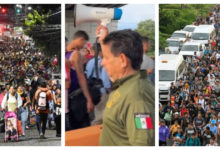 Una caravana migrante avanza de México a EU; acelera el paso antes de que Trump vuelva a llegar a la Casa Blanca como presidente de ese país.